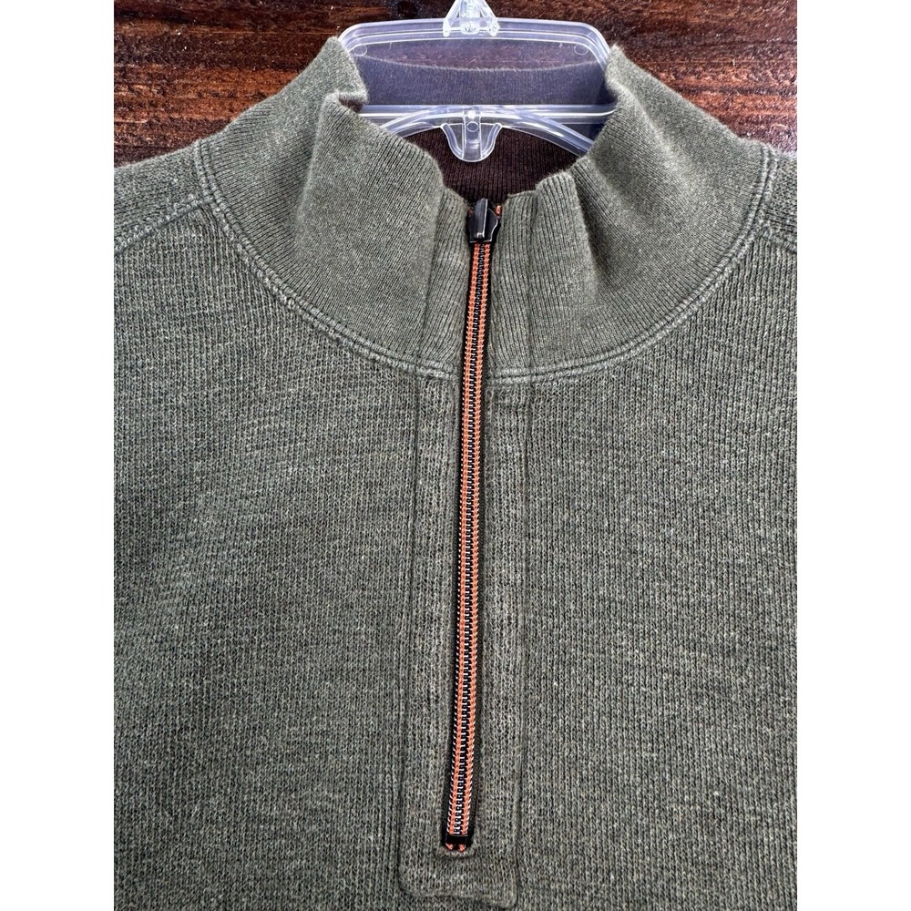 Tommy Bahama Reversible 1/4 Zip Ribbed Knit Pull Olive Green/Brown Men's Large‎ - Picture 11 of 15